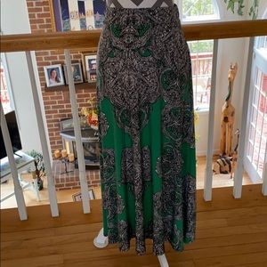 Black and green long skirt